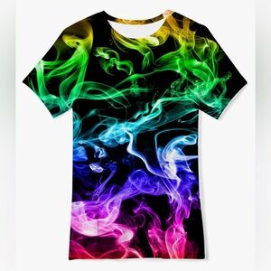 Boys Shirts 3D Graphic Neon Colorful Print shirts for boys. Size M
